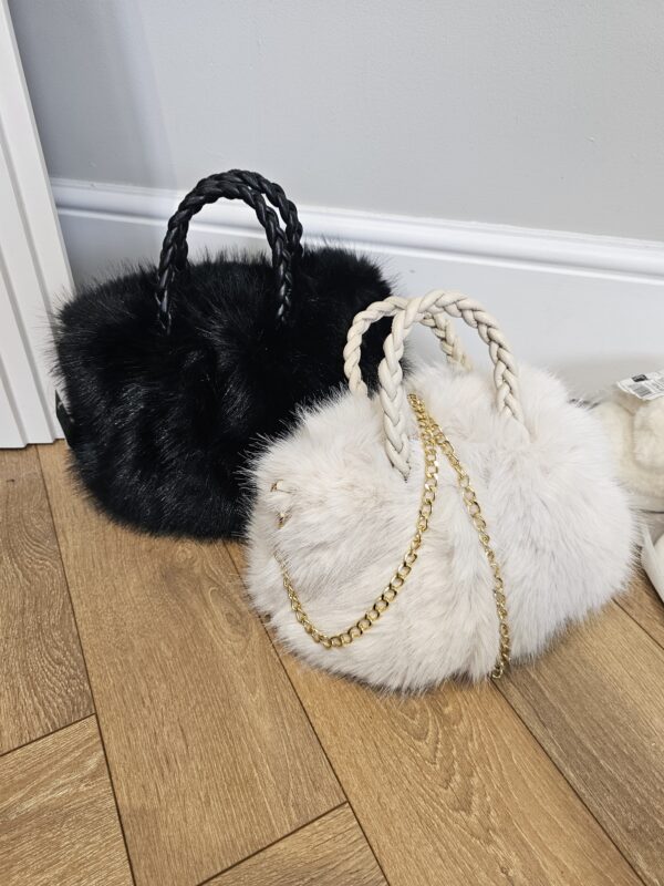Puff ball faux fur bags