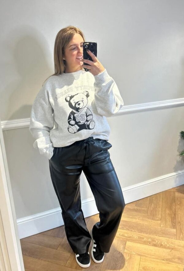 Faux leather joggers