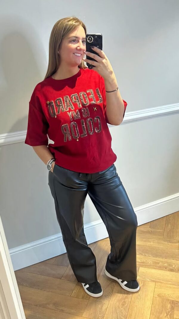 Faux leather joggers - Image 2