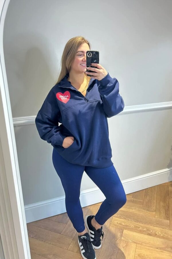 Navy half zip sweatshirt - Image 4