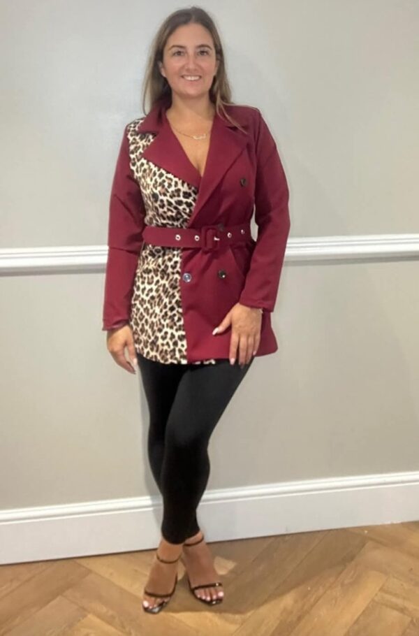 Half leopard blazer