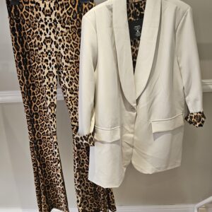 Leopard cuff blazer