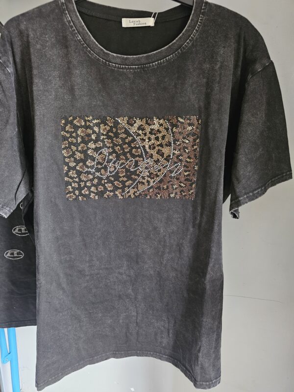 Plus diamond leopard tshirt - Image 2