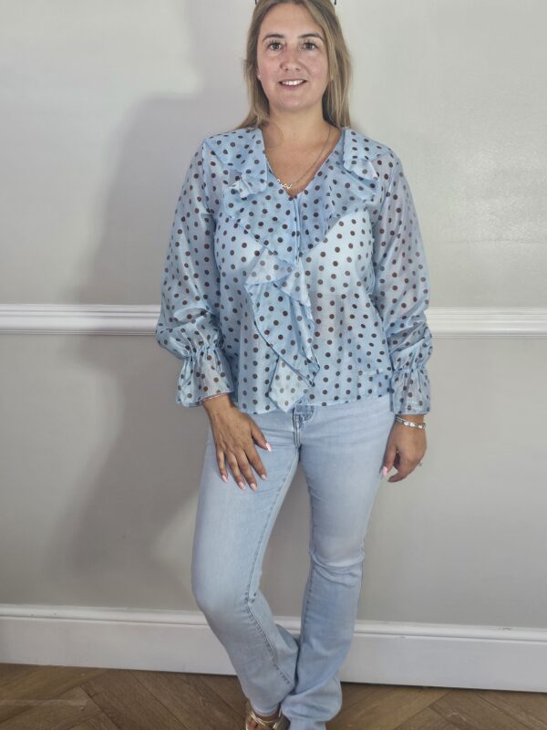 Pokedot frill top