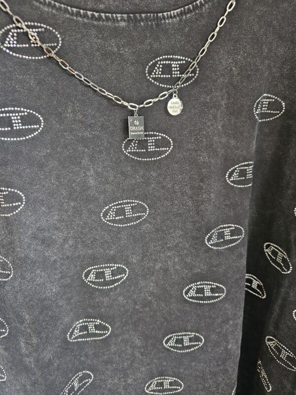 Plus Acid Wash Chain Tshirt - Image 2