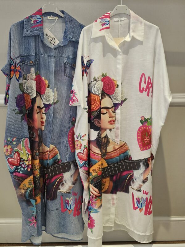 Frida musical shirt dress