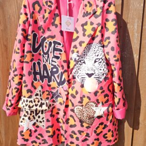 Fushia print blazer