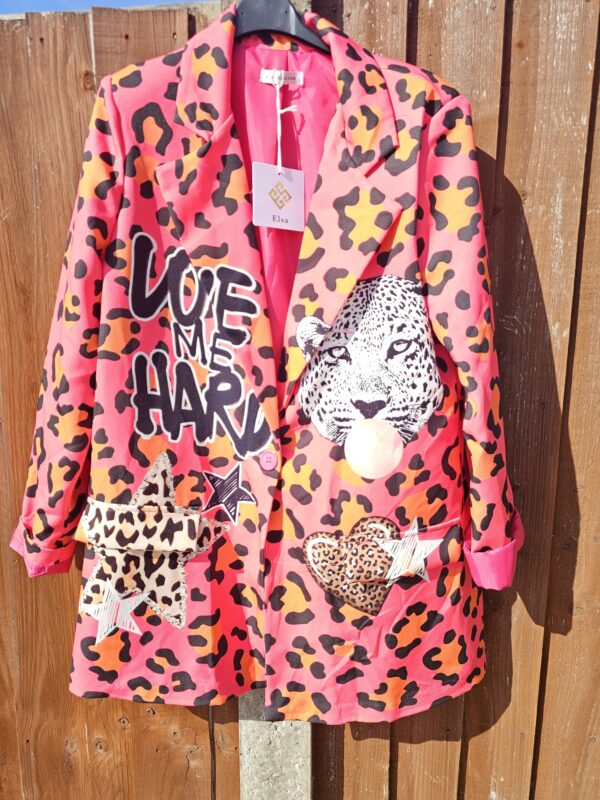 Fushia print blazer
