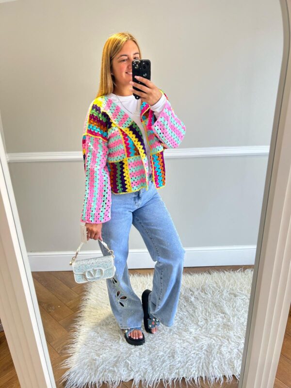 Multi crotchet cardigan