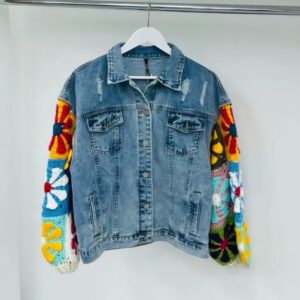 Denim crotchet jacket
