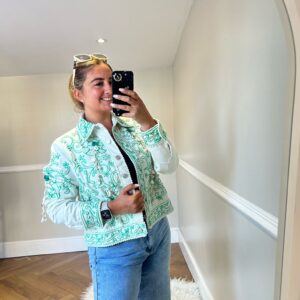 Embroidered shell detail jacket