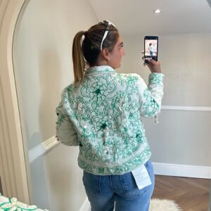 Embroidered shell detail jacket