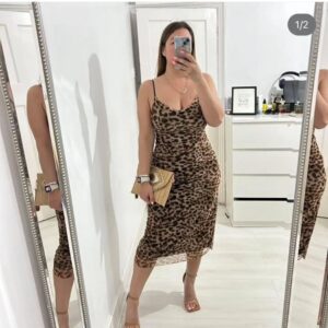 Leopard midi dress