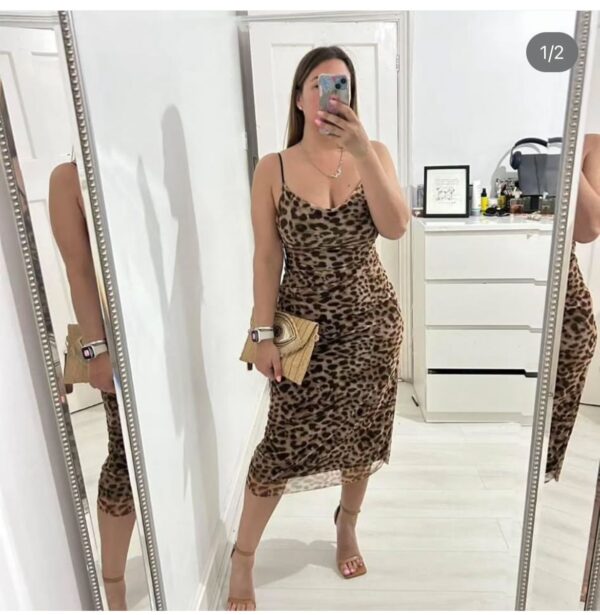 Leopard midi dress
