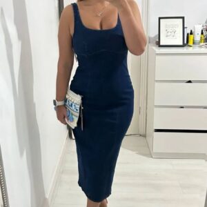 Denim midi dress