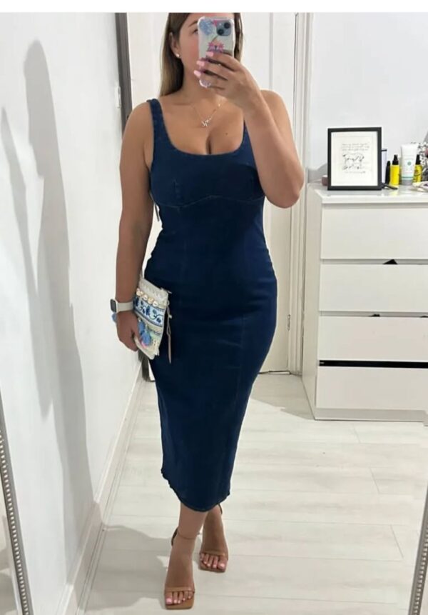 Denim midi dress