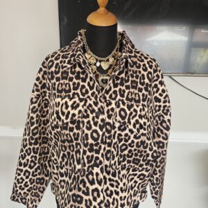 Leopard denim jacket