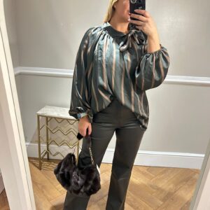 Stripe bow shirt