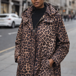 Leapord hooded rain mac