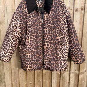 Leopard print collared jacket