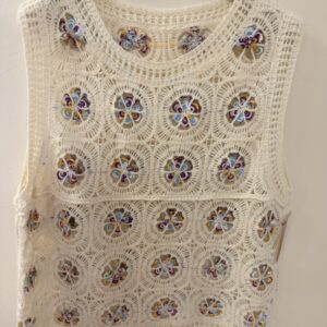 Crochet pansy flower top