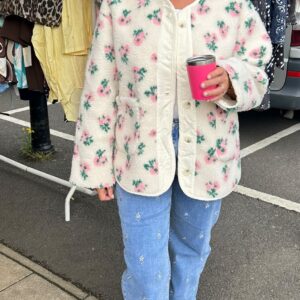 Floral fleece cardy jacket