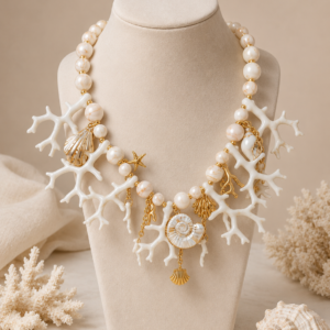 Sea coral charm necklace