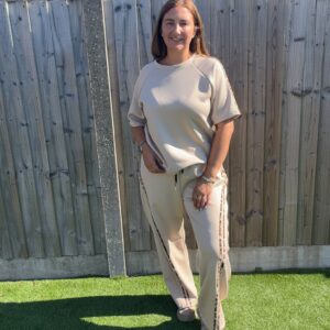 Leopard stripe jogger set