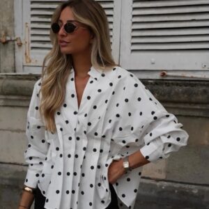 Polkadot pleate top